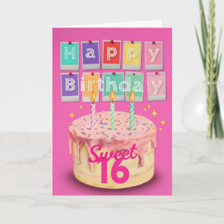 Carte Joyeux 16ème anniversaire