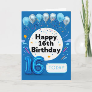 Carte Joyeux 16ème anniversaire