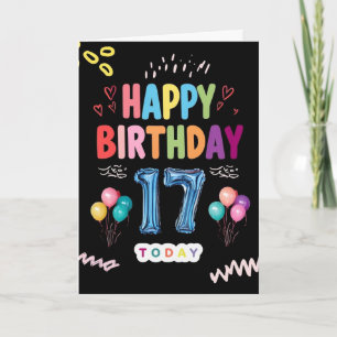 Carte Joyeux 17ème anniversaire