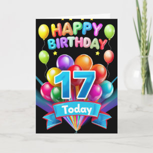 Carte Joyeux 17ème anniversaire