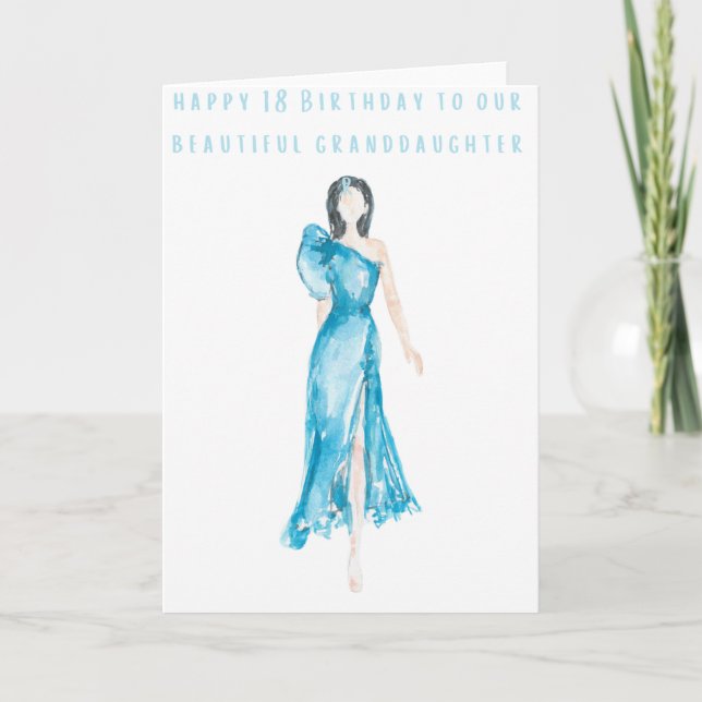 Carte Joyeux 18 anniversaire à notre petite-fille (Devant)