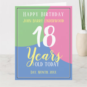 Carte Joyeux 18e anniversaire
