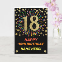 Joyeux 18e anniversaire Black & Gold Rainbow Firew