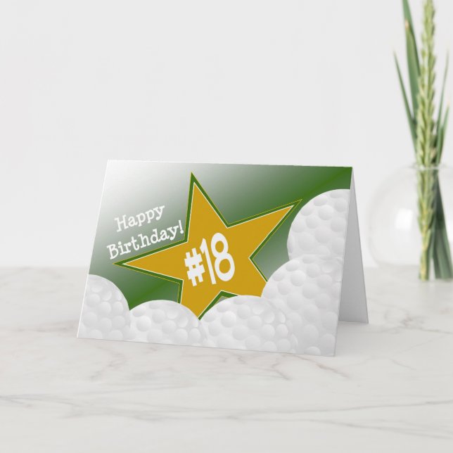 Carte Joyeux 18e anniversaire, Golf Star! (Devant)