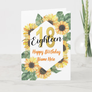 Carte Joyeux 18e anniversaire Sunflower Salutation