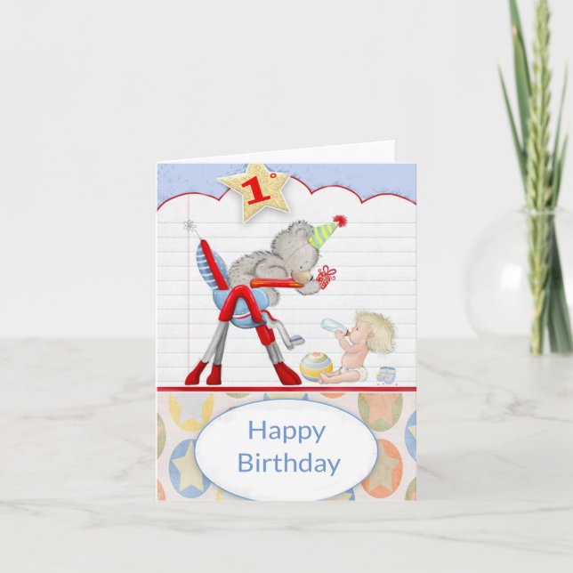 Carte Joyeux 1er anniversaire (Devant)