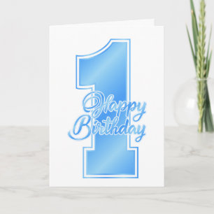 Carte Joyeux 1er anniversaire Blue Boy