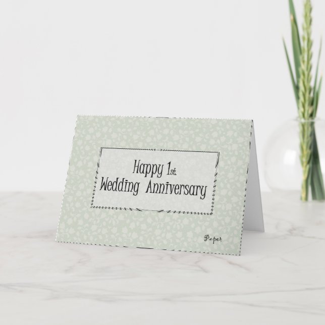 Carte Joyeux 1er anniversaire de mariage (Devant)