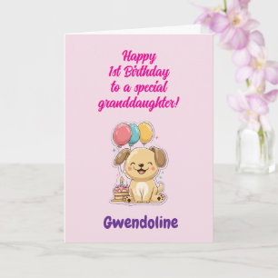 Carte Joyeux 1er Anniversaire Petite-Fille Spéciale, Per