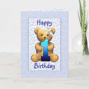 Carte Joyeux 1er anniversaire Teddy Bear
