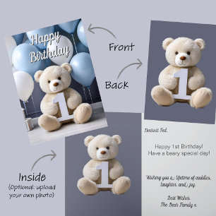Carte Joyeux 1er anniversaire Teddy Bear Premier anniver