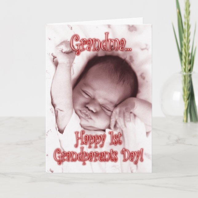 Carte Joyeux 1er grand-parents Jour grand-mère - Fille b (Devant)