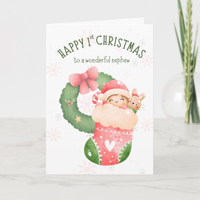 Carte Joyeux 1er Noël à Nephew Card (Devant)