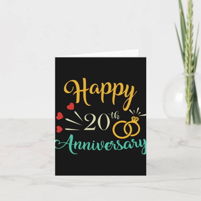 Carte Joyeux 20e anniversaire jumelés Couples 20e annive (Devant)
