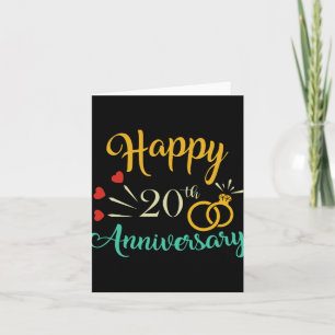 Carte Joyeux 20e anniversaire jumelés Couples 20e annive