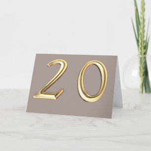 Carte Joyeux 20e anniversaire vingt vingtième 20 20e