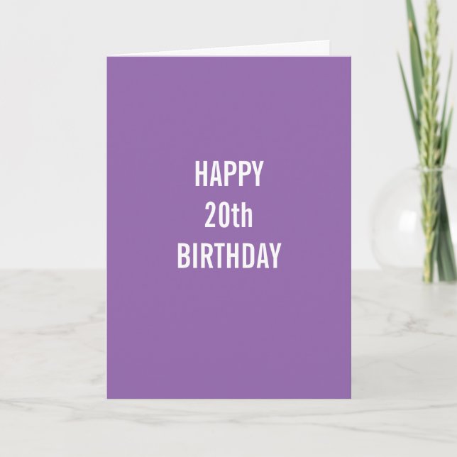 Carte Joyeux 20ème anniversaire et félicitations pour le (Devant)