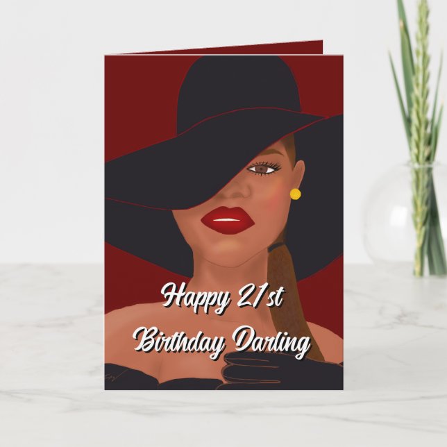 Carte Joyeux 21e anniversaire Darling (Devant)