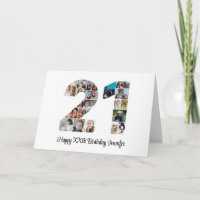 Joyeux 21e anniversaire Numéro 21 Collage photo pe