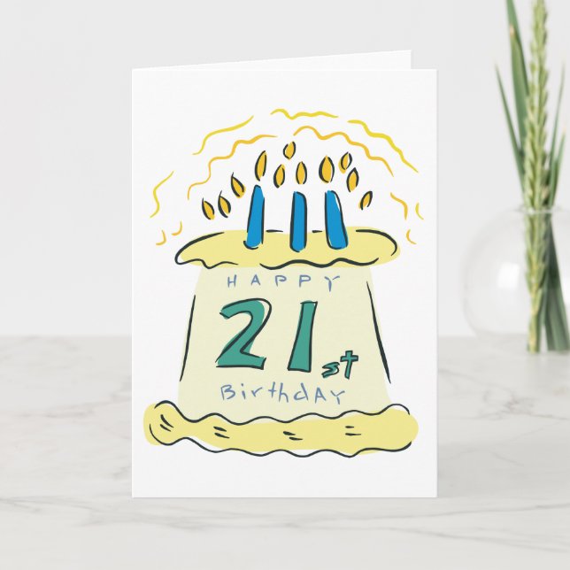 Carte Joyeux 21ème anniversaire ! (Devant)