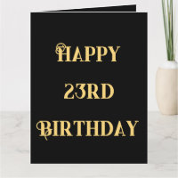 Joyeux 23e anniversaire or jaune vingt-trois ans