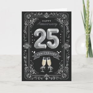 Carte Joyeux 25e anniversaire de Mariage