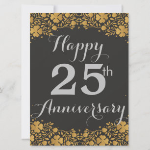 Carte Joyeux 25e anniversaire Mariage d'argent 25 ans
