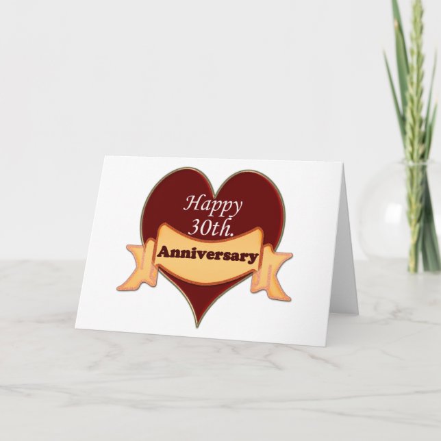 Carte Joyeux 30e anniversaire de mariage (Devant)
