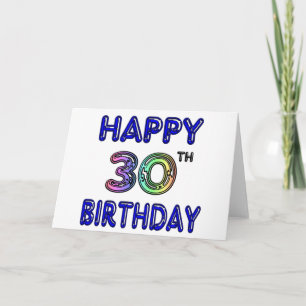 Carte Joyeux 30e anniversaire design dans la police de b