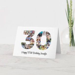 Carte Joyeux 30e anniversaire Numéro 30 Collage photo pe