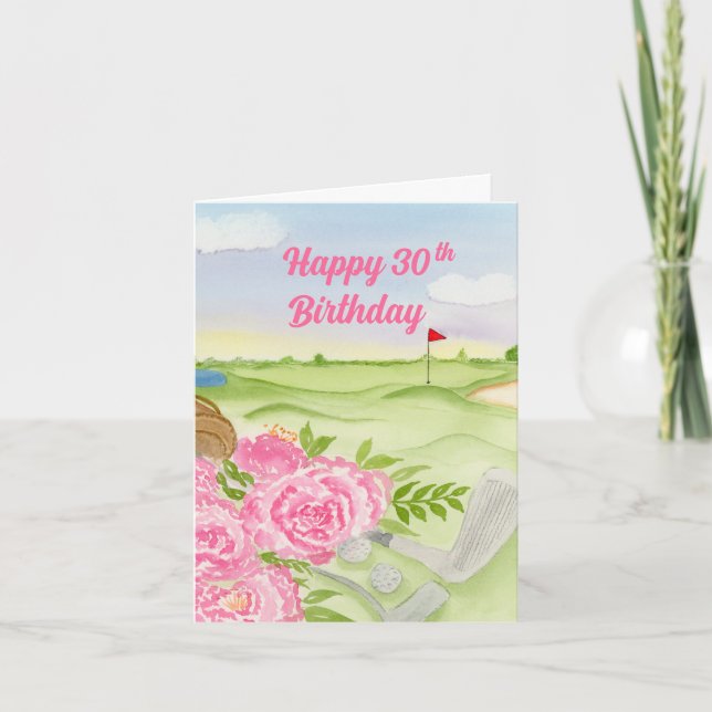 Carte Joyeux 30e anniversaire Peonies sur le terrain de  (Devant)