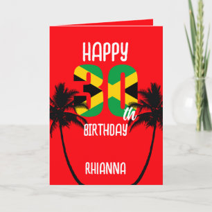 Carte Joyeux 30ème anniversaire en Jamaïque