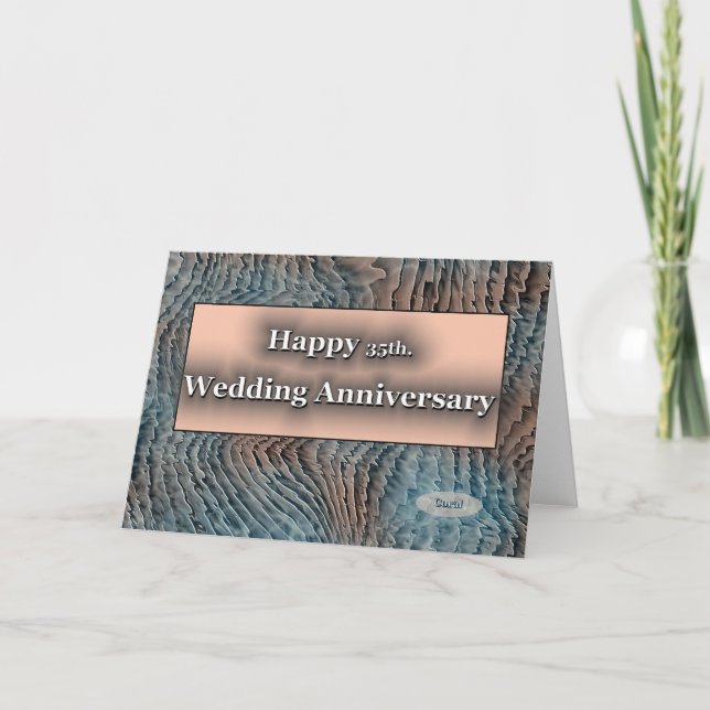 Carte Joyeux 35e anniversaire de mariage de corail (Devant)