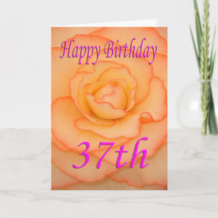Carte Joyeux 37ème anniversaire Flower
