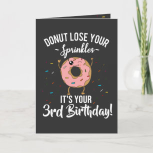 Carte Joyeux 3e anniversaire thème donut drôle