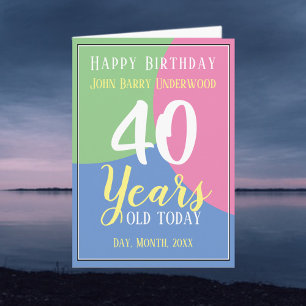 Carte Joyeux 40e anniversaire