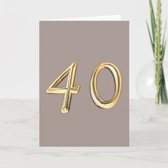 Carte Joyeux 40e anniversaire quarante 40 40e quarante (Devant)