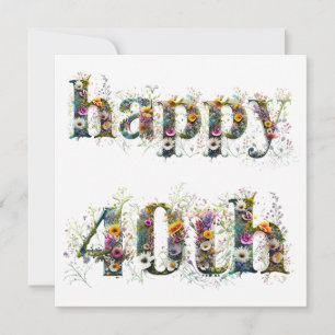 Carte Joyeux 40e anniversaire Sprays de Fleurs sauvages