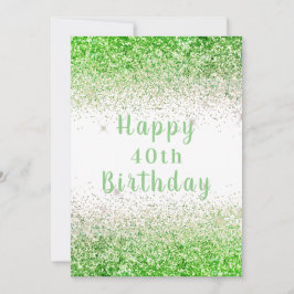 Carte Joyeux 40ème Bright Parties scintillant Typographi