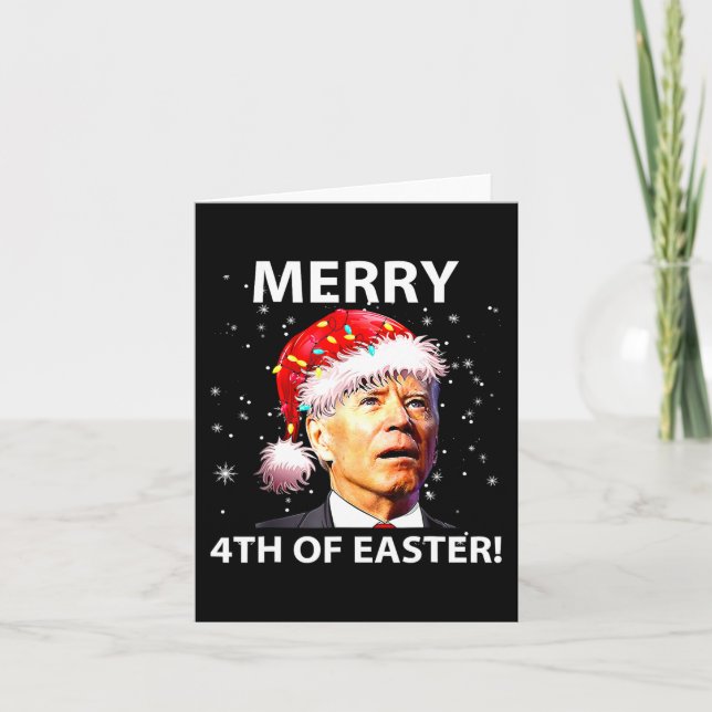 Carte Joyeux 4 ème de Pâques Fun Joe Biden Noël laid (Devant)