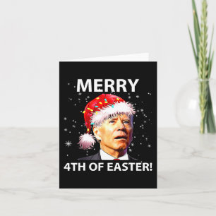 Carte Joyeux 4 ème de Pâques Fun Joe Biden Noël laid