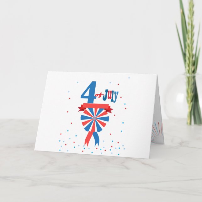 Carte Joyeux 4 juillet américain Drapeau patriotique (Devant)