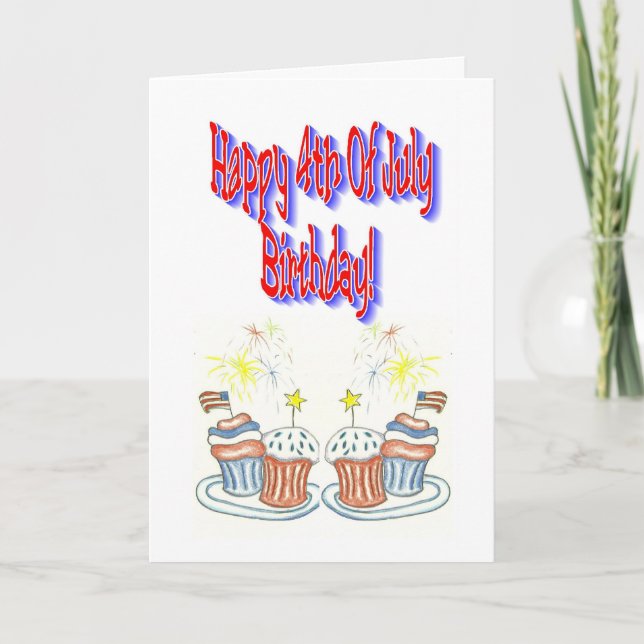 Carte Joyeux 4 juillet anniversaire (Devant)