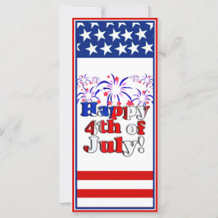 Carte Joyeux 4 juillet avec Fireworks