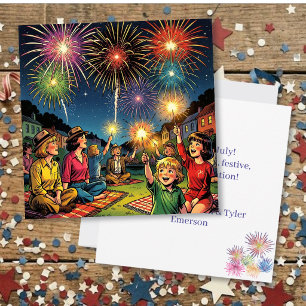 Carte Joyeux 4 juillet avec message personnalisé au dos
