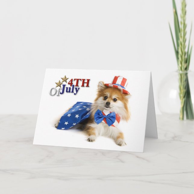 Carte Joyeux 4 Juillet Chiot (Devant)