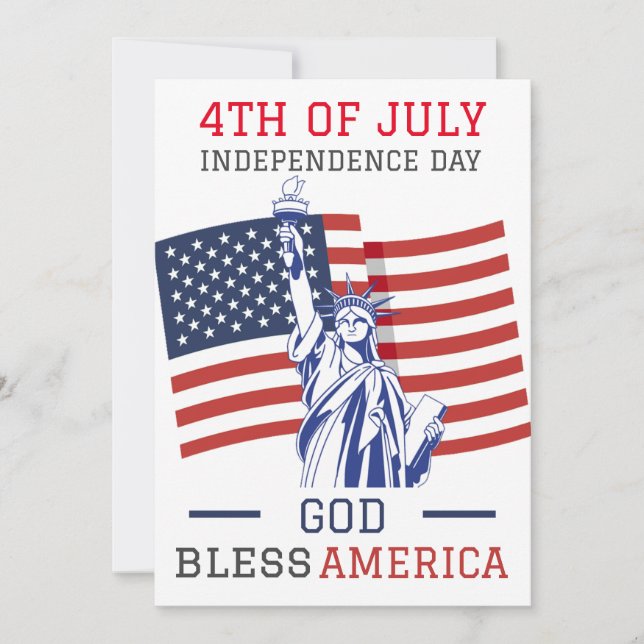 Carte Joyeux 4 juillet fête de l'Indépendance (Devant)
