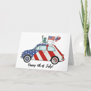 Carte Joyeux 4 juillet Fiat 500