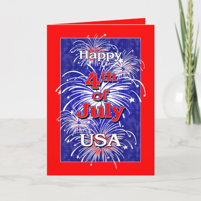 Carte Joyeux 4 juillet USA (Devant)