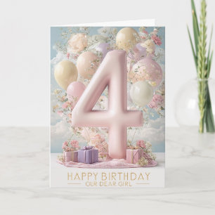 Carte Joyeux 4e anniversaire